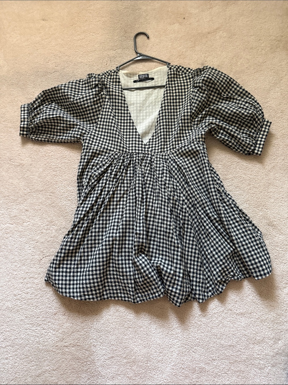 Urban Outfitters Black and White Gingham Mini Dress